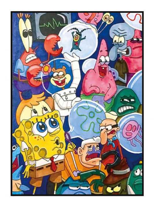 Spongebob Squarepants Partial AB Drill- Full round Drill Diamond Painting(velvet cloth)